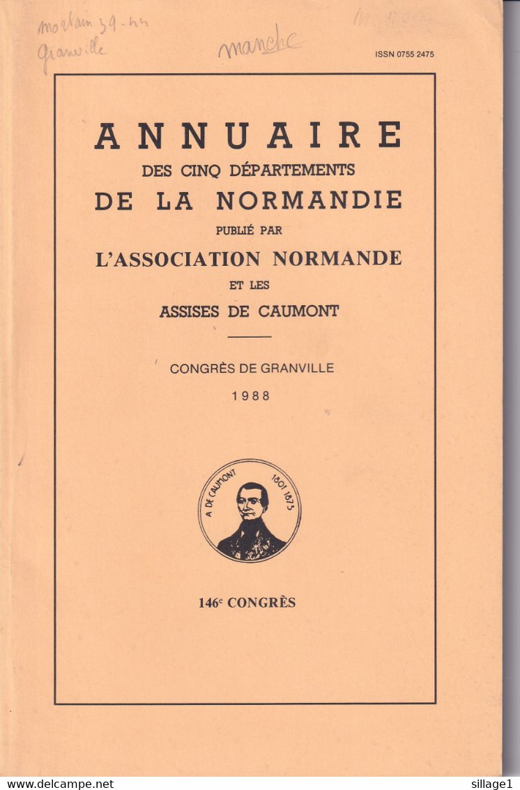 Granville St Pair Mortain Gavray (Manche 50)  Annuaire Des Cinq Départements De La Normandie Congrès De Granville 1988 - Normandie