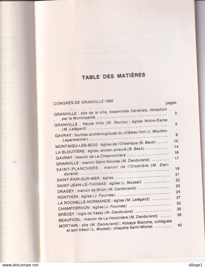 Granville St Pair Mortain Gavray (Manche 50)  Annuaire Des Cinq Départements De La Normandie Congrès De Granville 1988 - Normandie