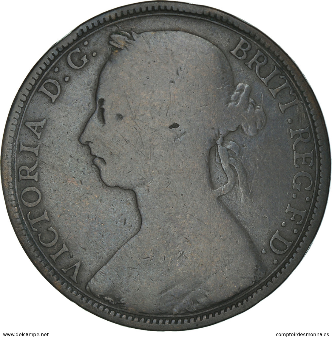 Monnaie, Grande-Bretagne, Victoria, Penny, 1891, B+, Bronze, KM:755 - D. 1 Penny