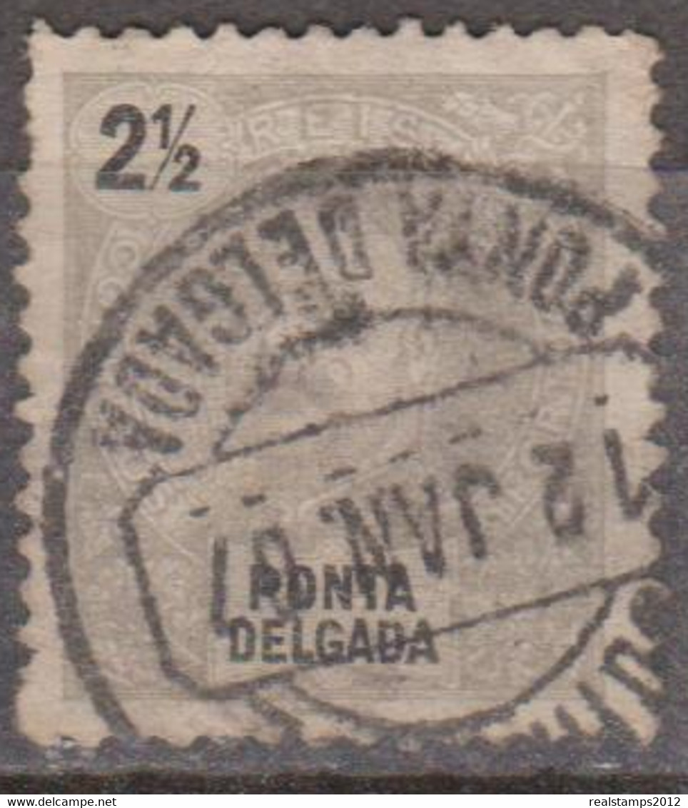 PONTA DELGADA (Açores) - 1897,  D. Carlos I.  2 1/2 R.   D.11 3/4 X 12  (o)   MUNDIFIL  Nº 13 - Ponta Delgada