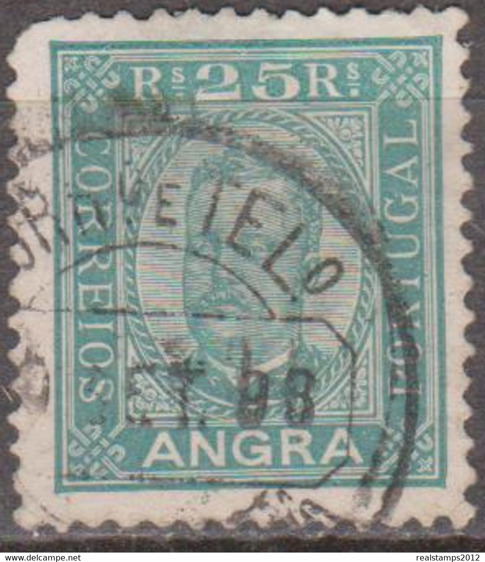 ANGRA (Açores) - 1892-1893,  D. Carlos I. Tipos De Portugal C/ Legenda «ANGRA»  25 R. D.11 3/4 X 12  (o)  MUNDIFIL  Nº 5 - Angra