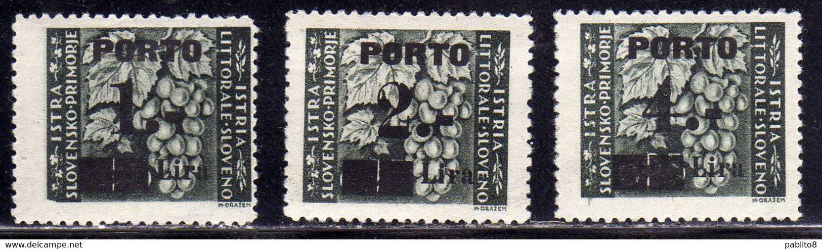 OCCUPAZIONE JUGOSLAVA YUGOLSLAVIA OCCUPATION ISTRIA E LITORALE SLOVENO 1946 SEGNATASSE TASSE TAXES DUE PORTO SERIE MNH - Jugoslawische Bes.: Slowenische Küste