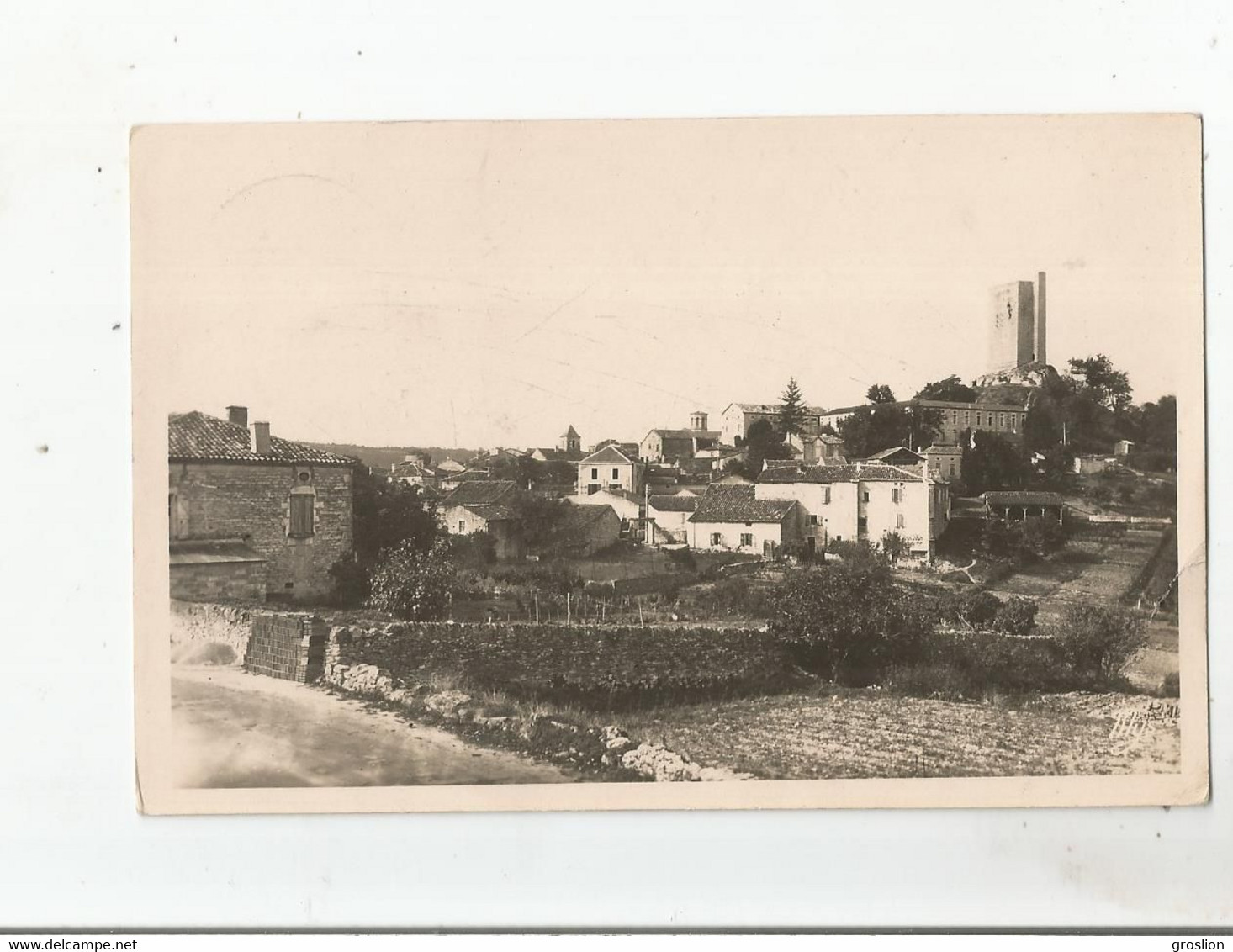 MONTCUQ (LOT) 5 CARTE PHOTO VUE GENERALE PANORAMIQUE AVEC HABITATIONS - Montcuq