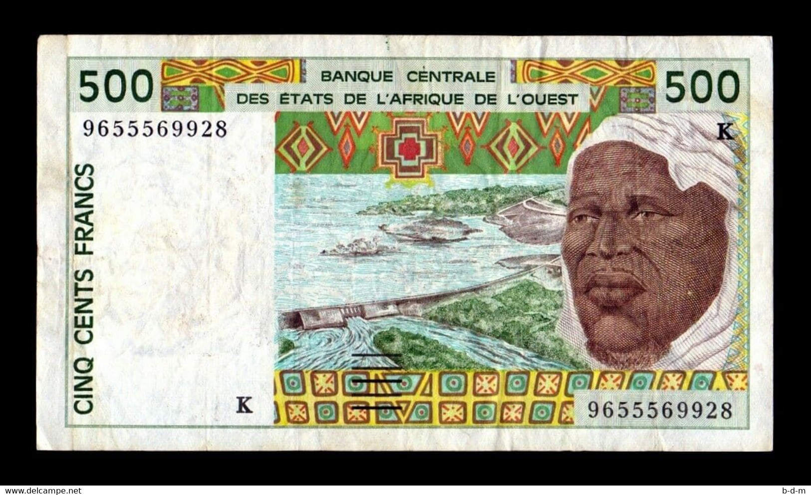 West African St. Senegal 500 Francs 1996 Pick 710Kf BC+ F+ - Sénégal