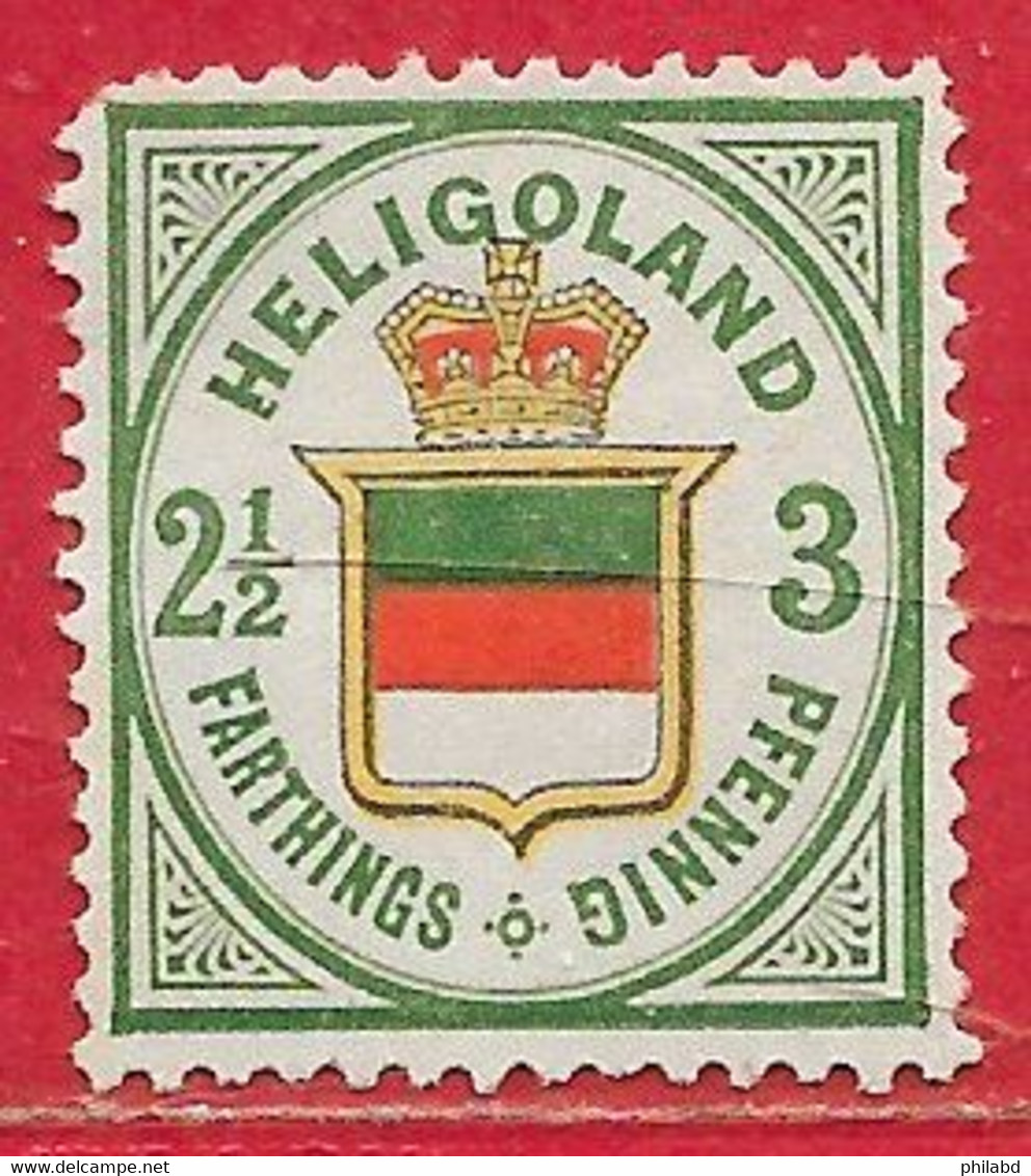 Heligoland N°16 3pf Vert-jaune & Rose 1876 (*) - Heligoland (1867-1890)