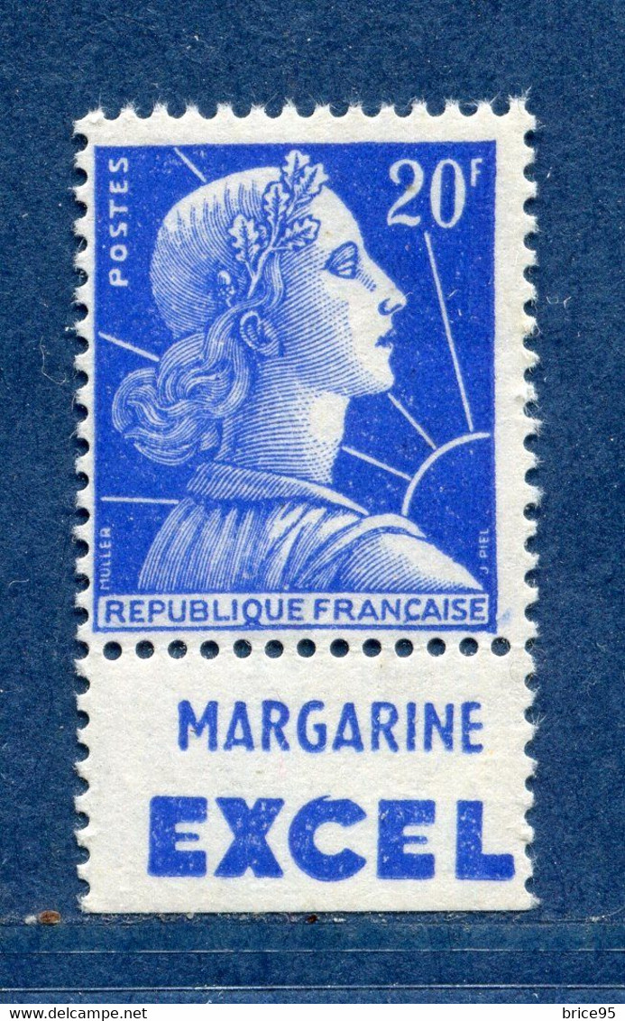 ⭐ France - Variété - YT N° 1011 B - Couleurs - Pétouilles - Pub Excel - Neuf Sans Charnière - 1955 ⭐ - Ungebraucht