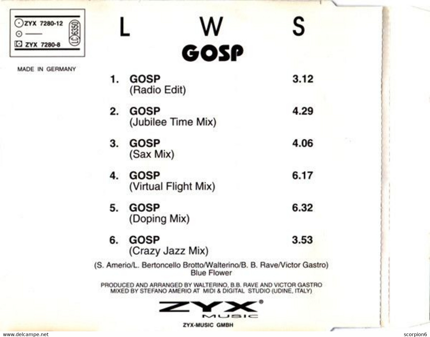 Maxi CD - L.W.S. – Gosp - Dance, Techno & House