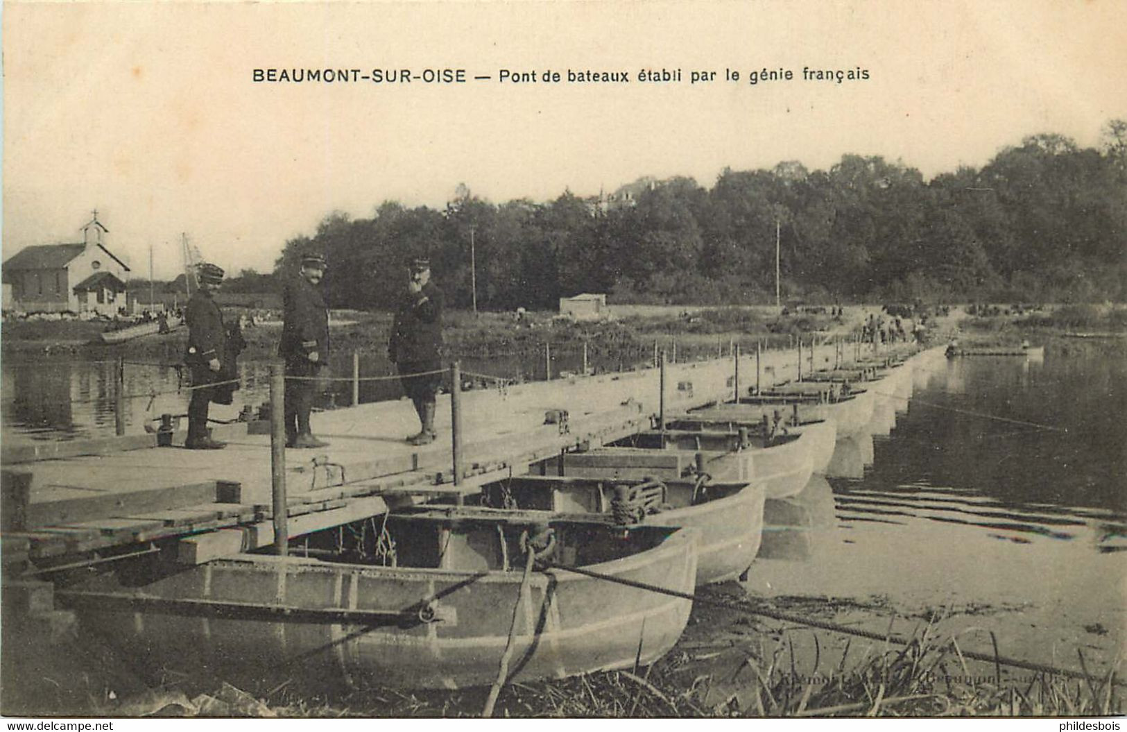 VAL D'OISE  BEAUMONT  Pont De Bateaux - Beaumont Sur Oise