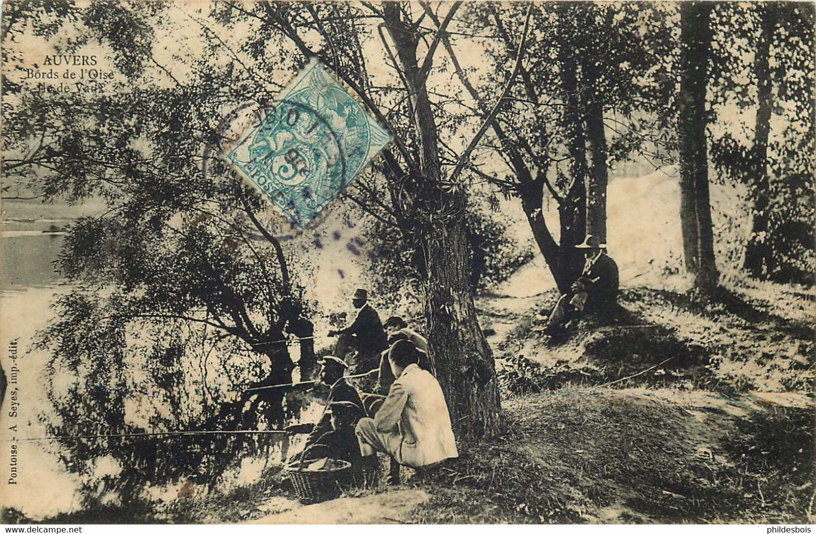 VAL D'OISE  AUVERS SUR OISE   Bords De L'oise  Pecheurs - Auvers Sur Oise