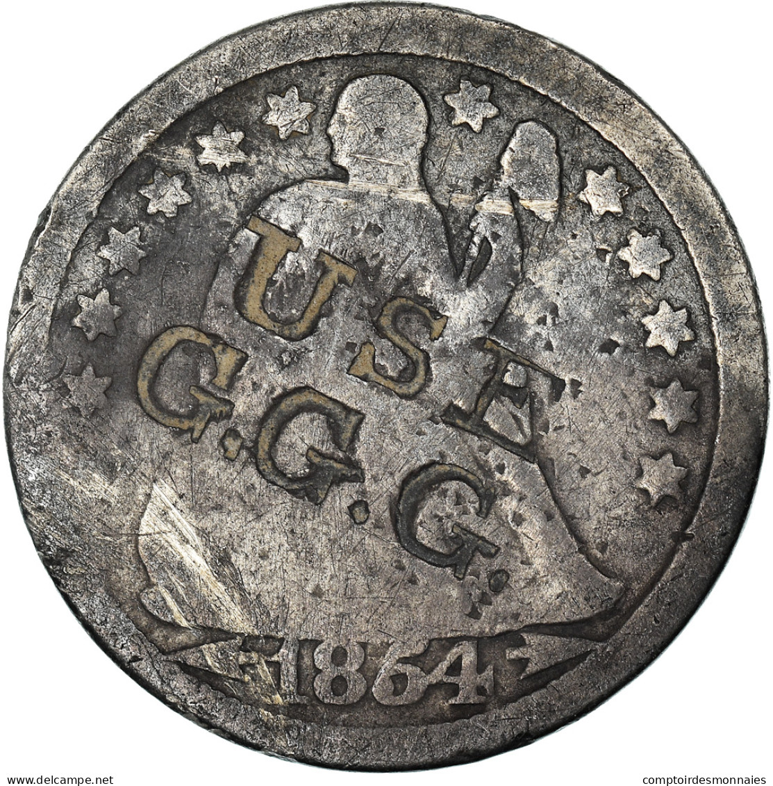 Monnaie, États-Unis, Seated Liberty Dime, Dime, 1854, U.S. Mint, Philadelphie - 1837-1891: Seated Liberty