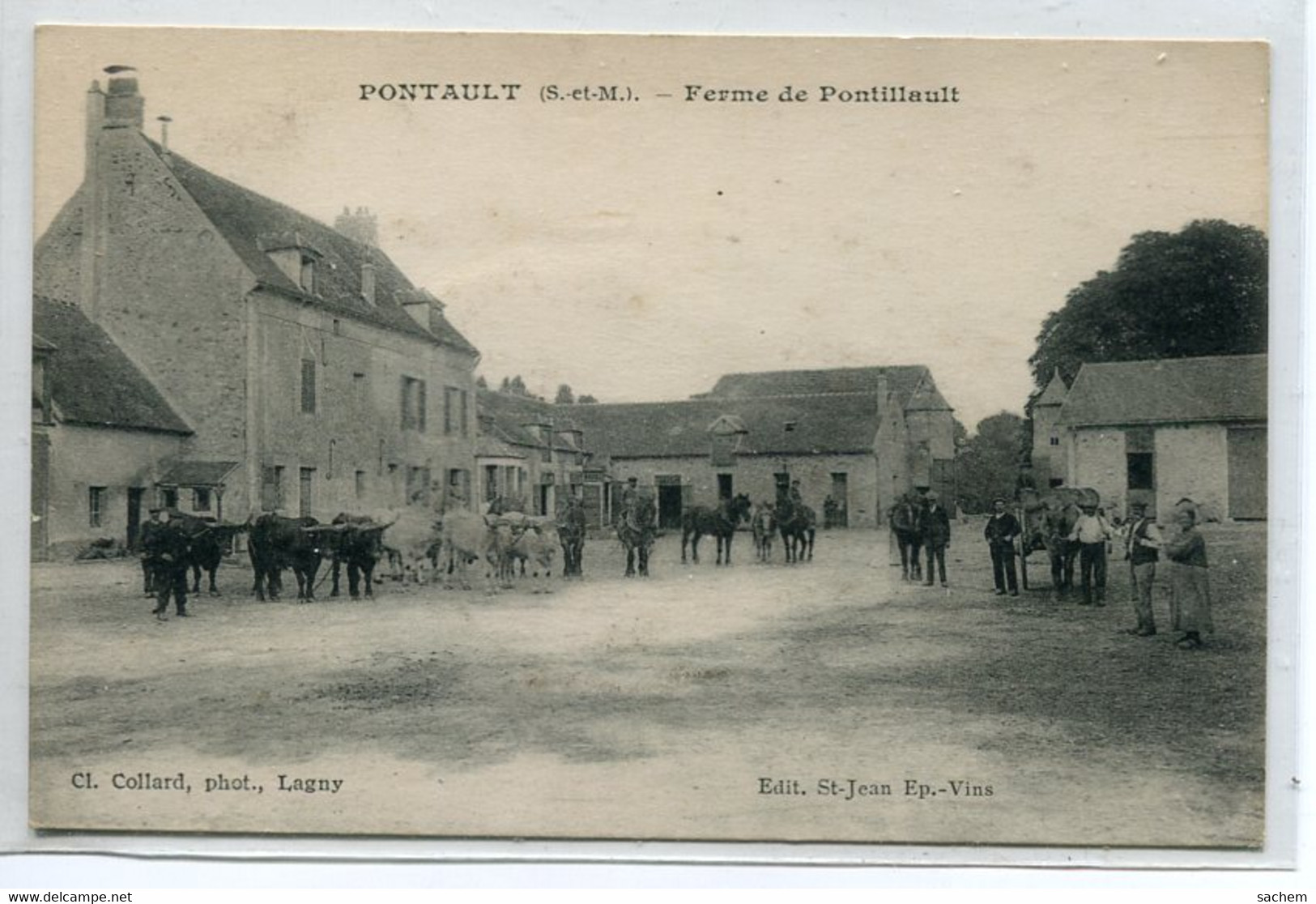 77 PONTAUT COMBAULT Cour Ferme De Pontillault Paysans Attelage Boeufs Cl Collard Photo Edit St Jean Ep Vins D09 2019 - Pontault Combault