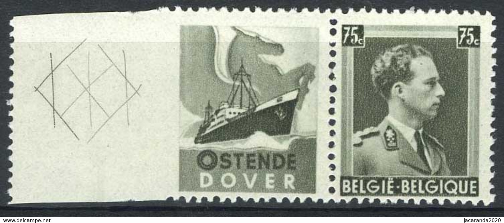 België PU118 ** - Gekruiste Lijnen In Rand - Oostende-Dover - Andere & Zonder Classificatie