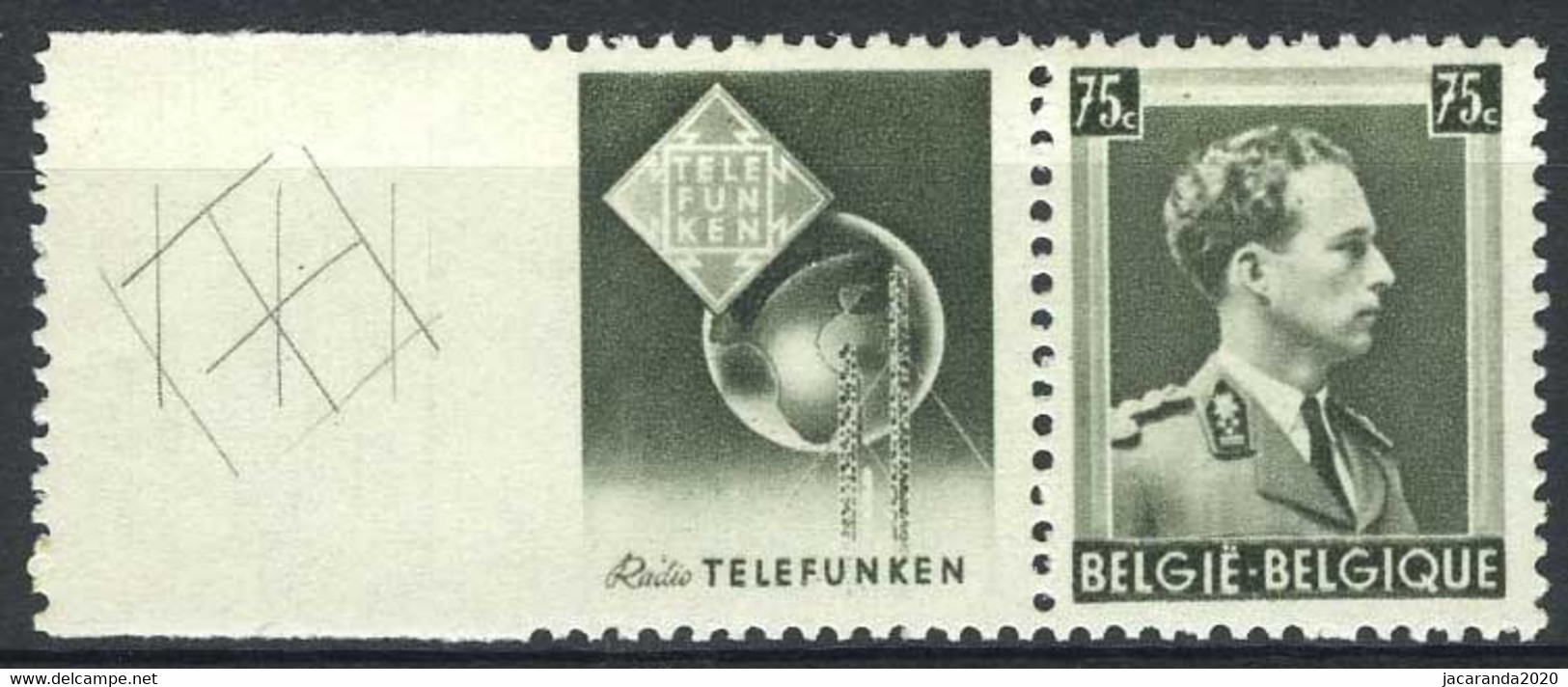 België PU120 ** - Gekruiste Lijnen In Rand - Telefunken - Other & Unclassified