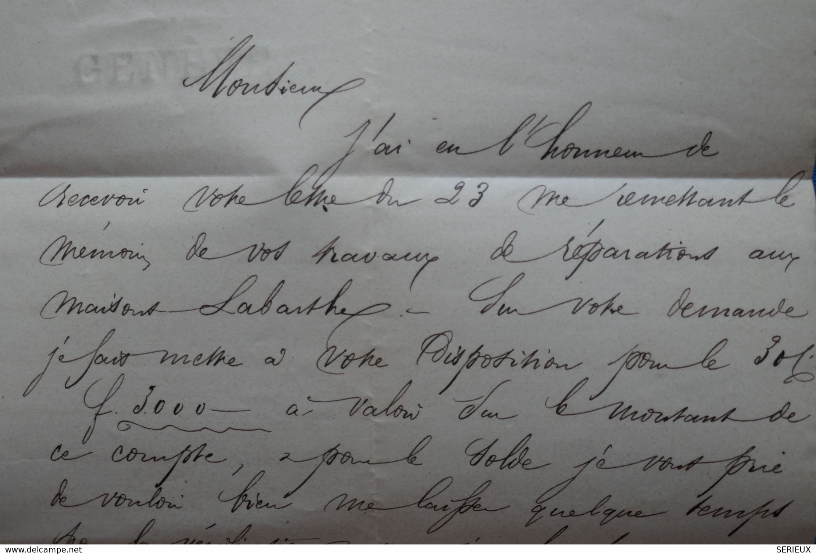 AA 3 SUISSE   BELLE LETTRE  1862 GENEVE   +   +AFFRANCHISSEMENT. PLAISANT - Brieven En Documenten