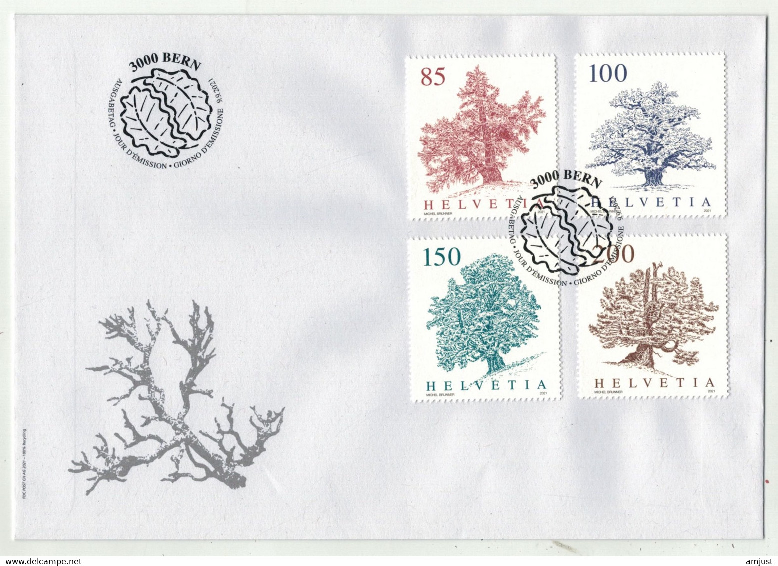 Suisse /Schweiz/Svizzera/Switzerland // FDC // 2021 // Arbres  1er Jour - FDC