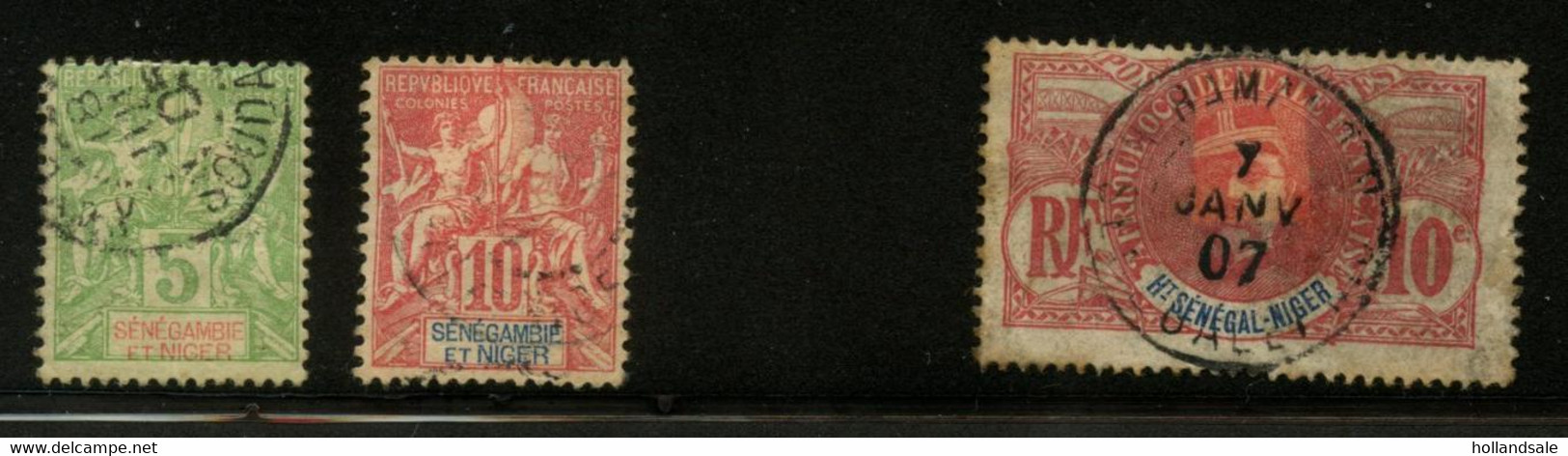 SENEGAL & NIGER - Stanle Gibbons #25, 26, 39. Used. - Used Stamps