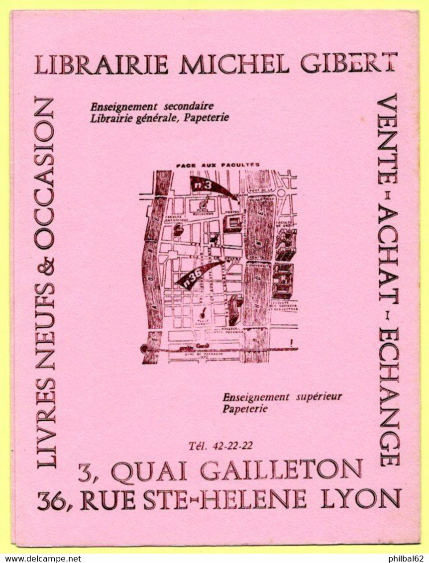 Buvard Librairie Michel Gibert à Lyon, Quai Gailleton Et Rue Ste Hélène. - Papeterie
