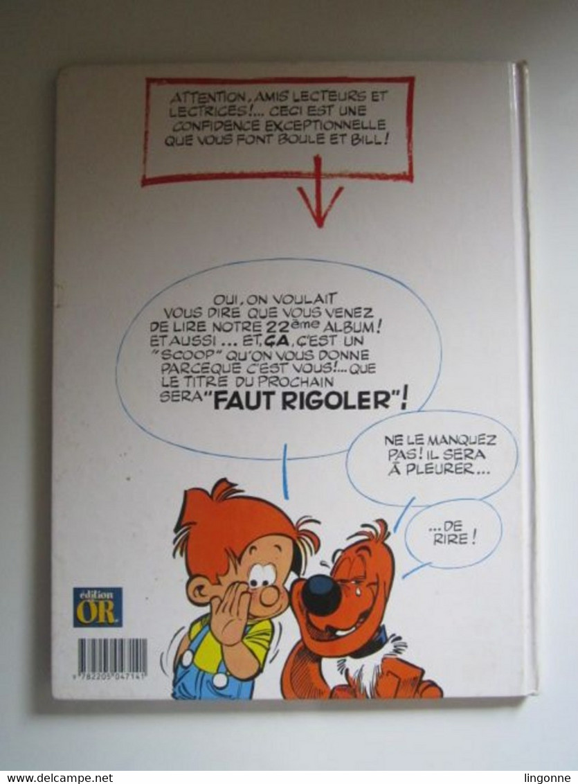 1997 N°22 OR 22 ! V'la Boule & Bill ! Édition En Or Editeur :Dargaud Roba, Jean - Boule Et Bill