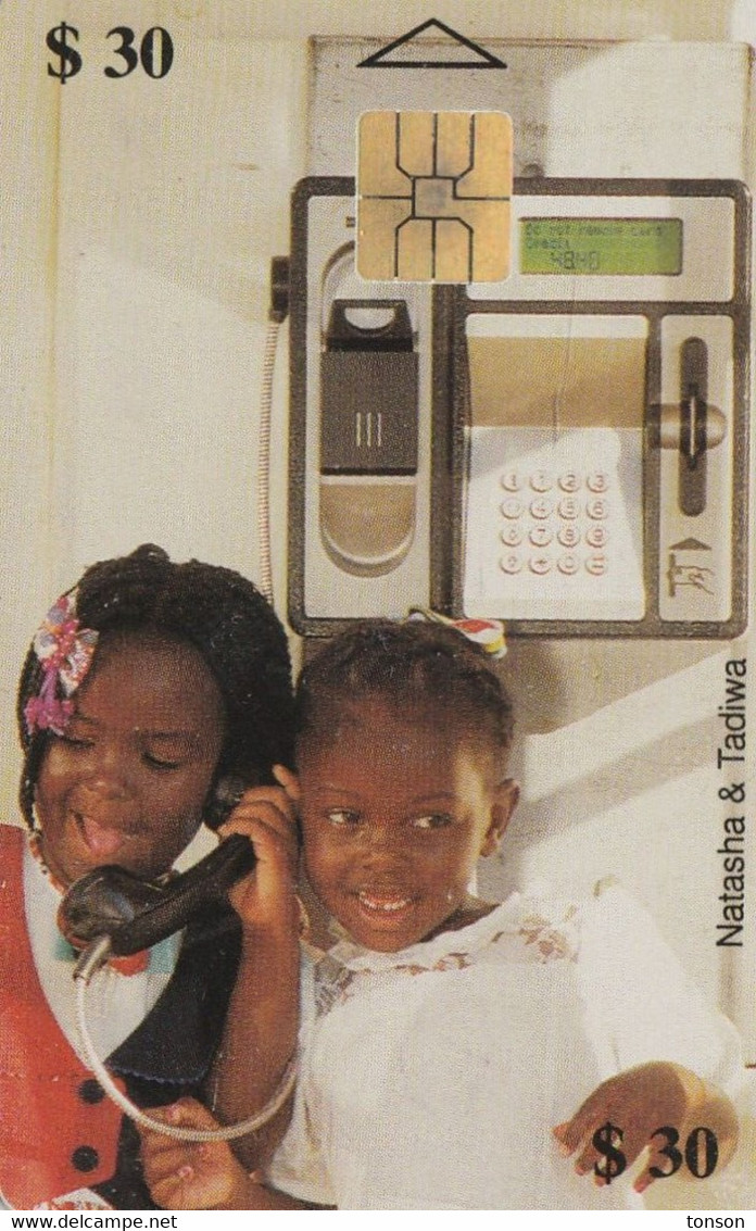 Zimbabwe, ZIM-14, $30, Natasha & Tadiva 2 (With Names), 2 Scans. - Zimbabwe