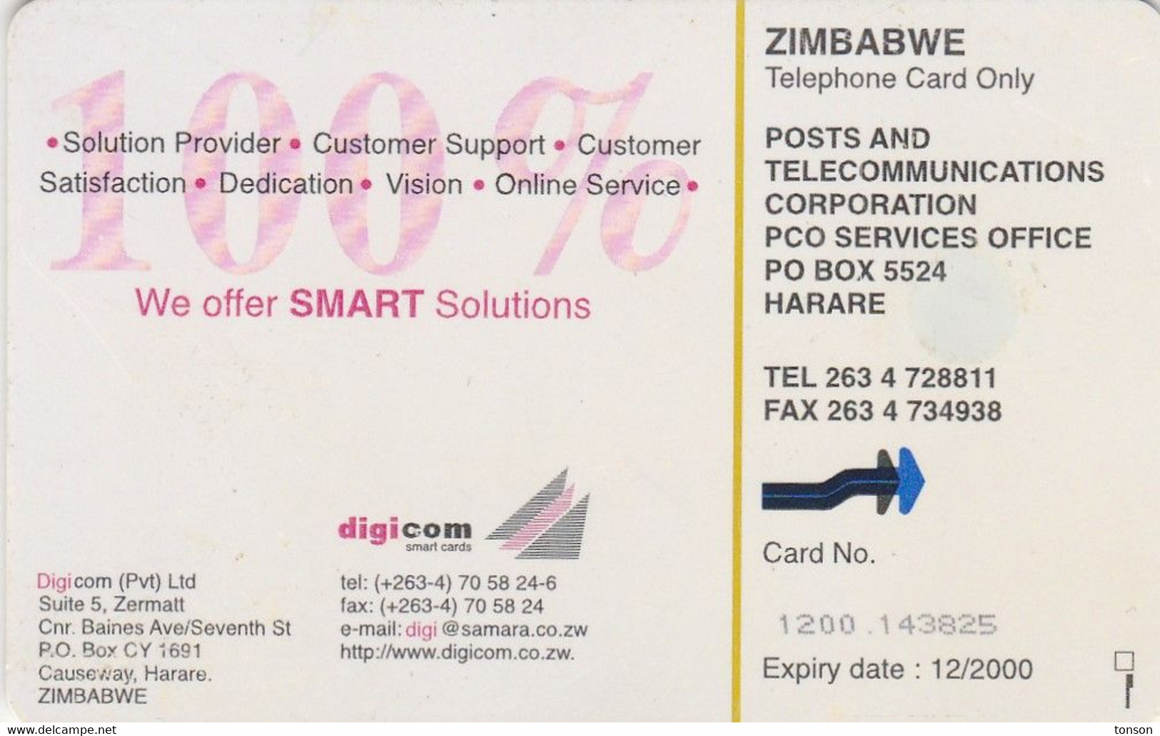 Zimbabwe, ZIM-27, $50, Digicom 2, 2 Scans. - Zimbabwe