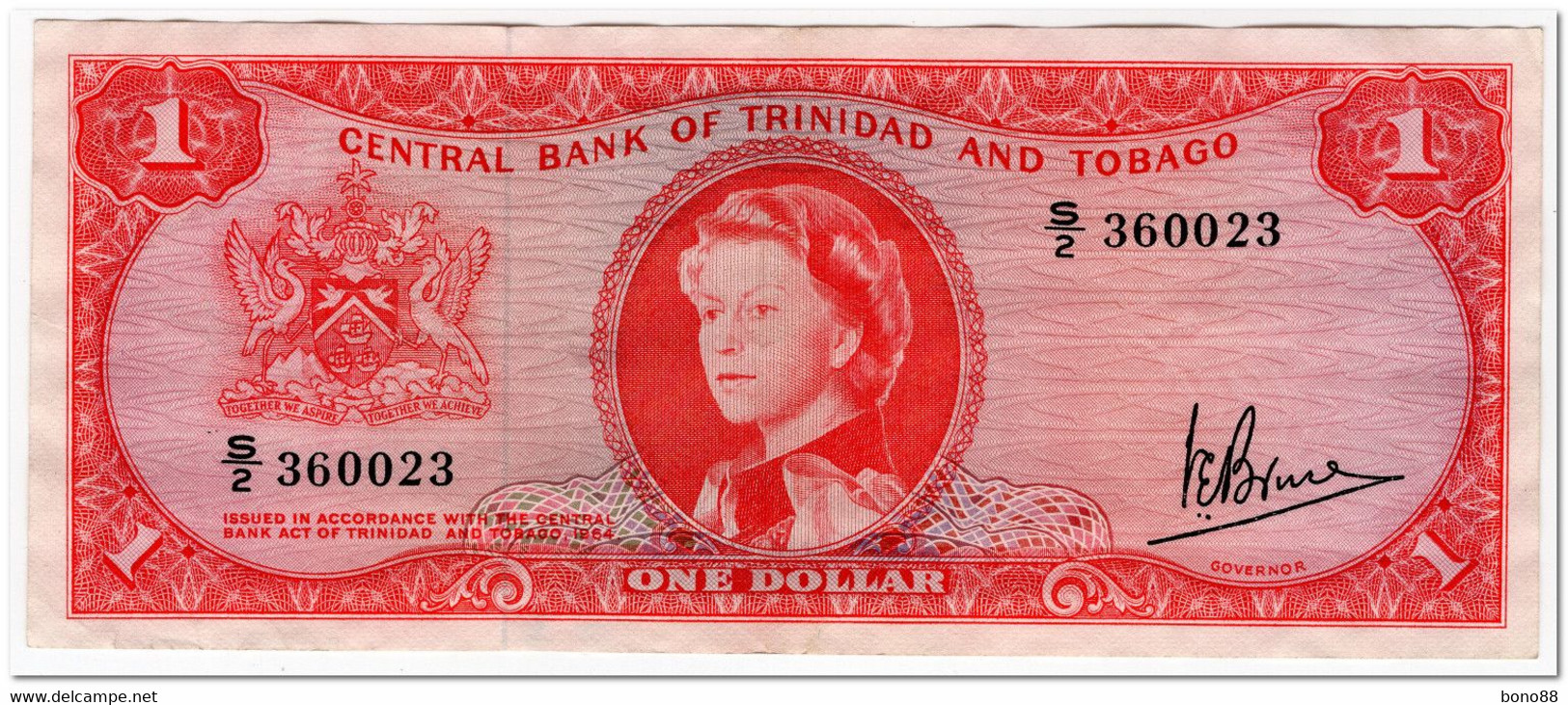 TRINIDAD AND TOBAGO,1 DOLLAR,L.1964,P.26c,VF-XF - Trindad & Tobago