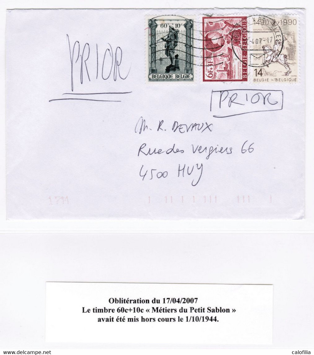 Curiosité, COB 618/1944 Sur Lettre De 2007, Superbe - Otros & Sin Clasificación