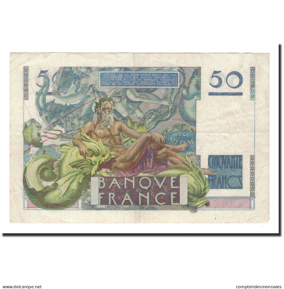 France, 50 Francs, Le Verrier, 1946, 1946-03-14, TTB+, Fayette:20.1, KM:127a - 50 F 1946-1951 ''Le Verrier''