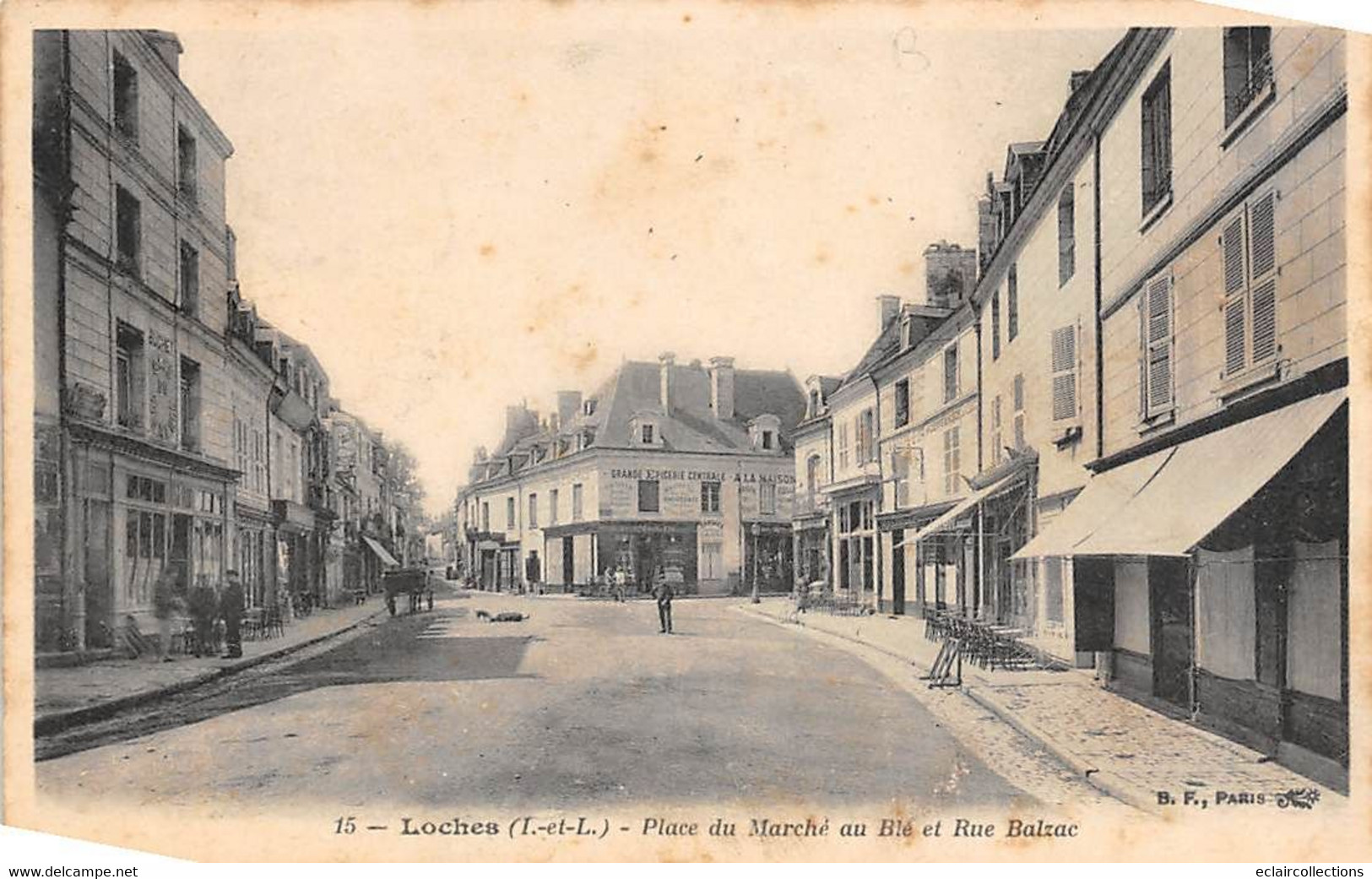 Loches         37         Place Du Marché Au Blé Et Rue Balzac     (scan) - Loches