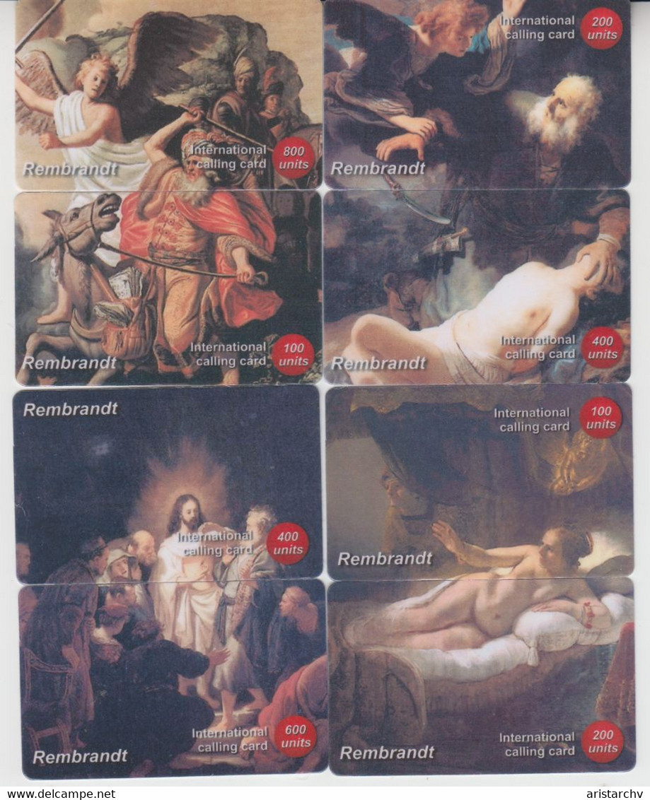 CHINA ART REMBRANDT 4 PUZZLES OF 8 CARDS - Malerei