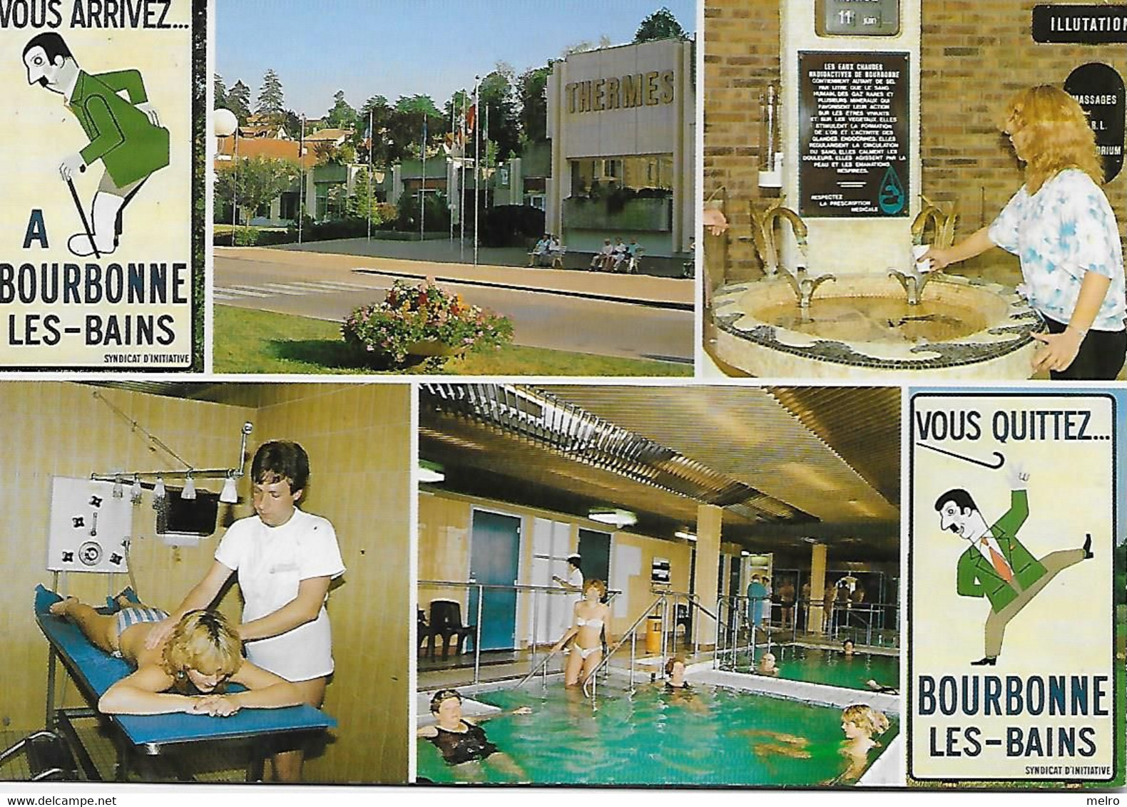 CPSM - (52BOURBONNE LES BAINS Station Thermale L'Etablissement Thermal Le Hall Et La Buvette Massages Sous L'eau Piscine - Bourbonne Les Bains