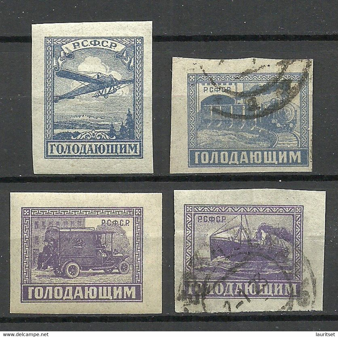 RUSSIA Russland 1922 Michel 191 - 194 */o Transport Hungerhilfe Famine Relief - Sonstige & Ohne Zuordnung