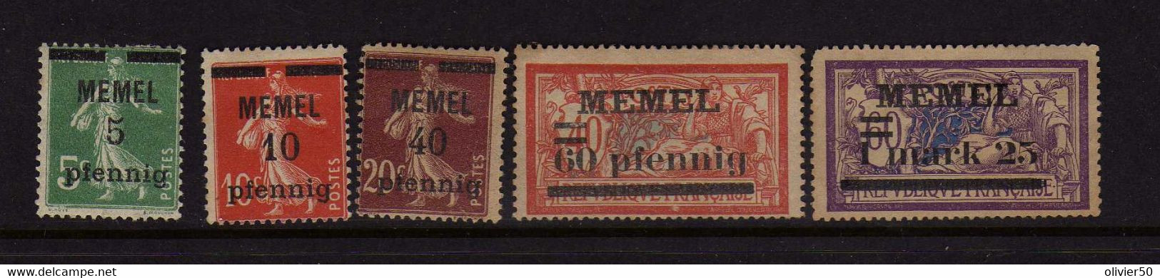 Memel (1920-21) - Timbres De France Surcharge - Neuf* MH - Ongebruikt