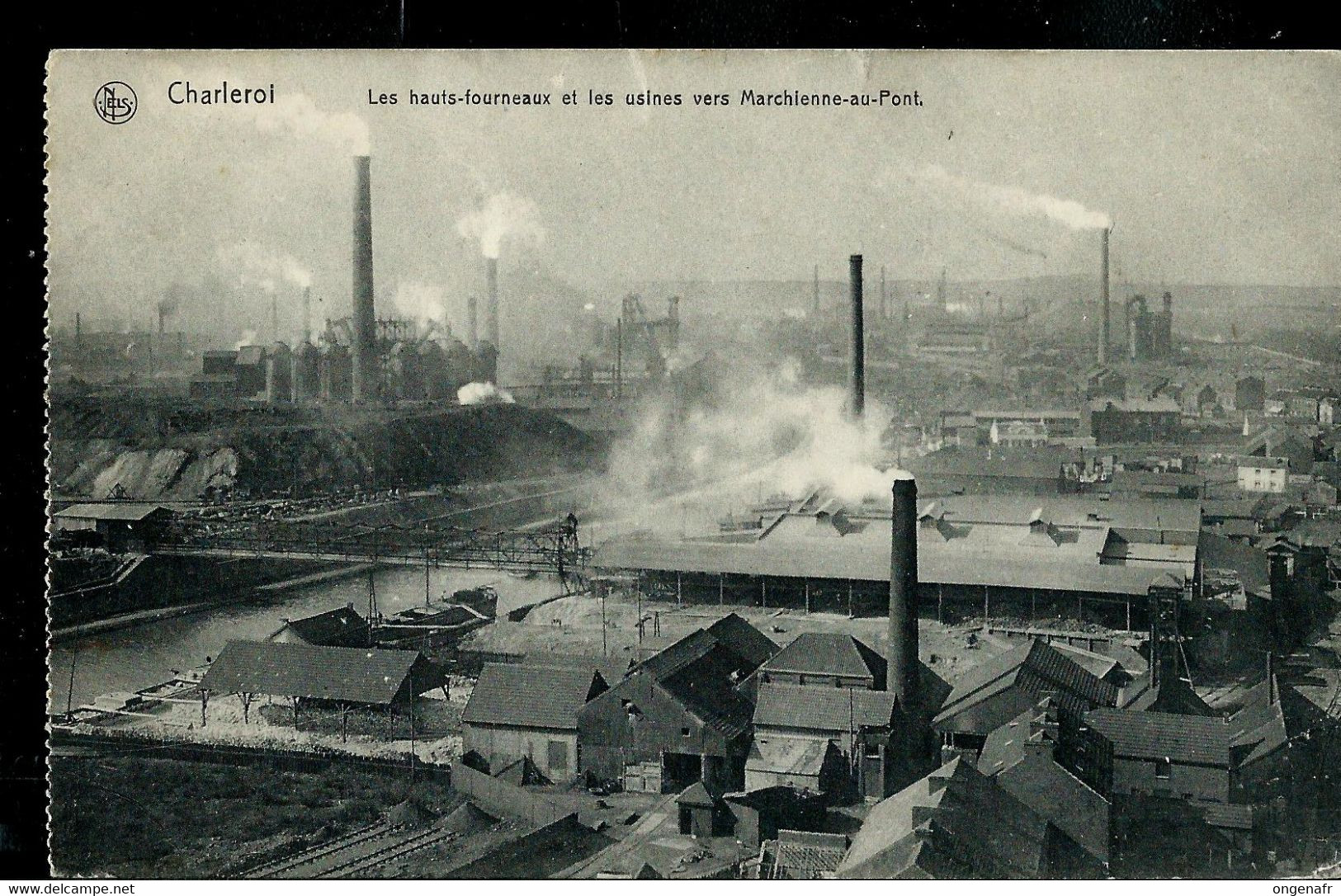 CP ( Charleroi: Les Hauts Fourneaux) Obl.  Cachet De Facteur 17 Dans Un Cercle - Poste Rurale