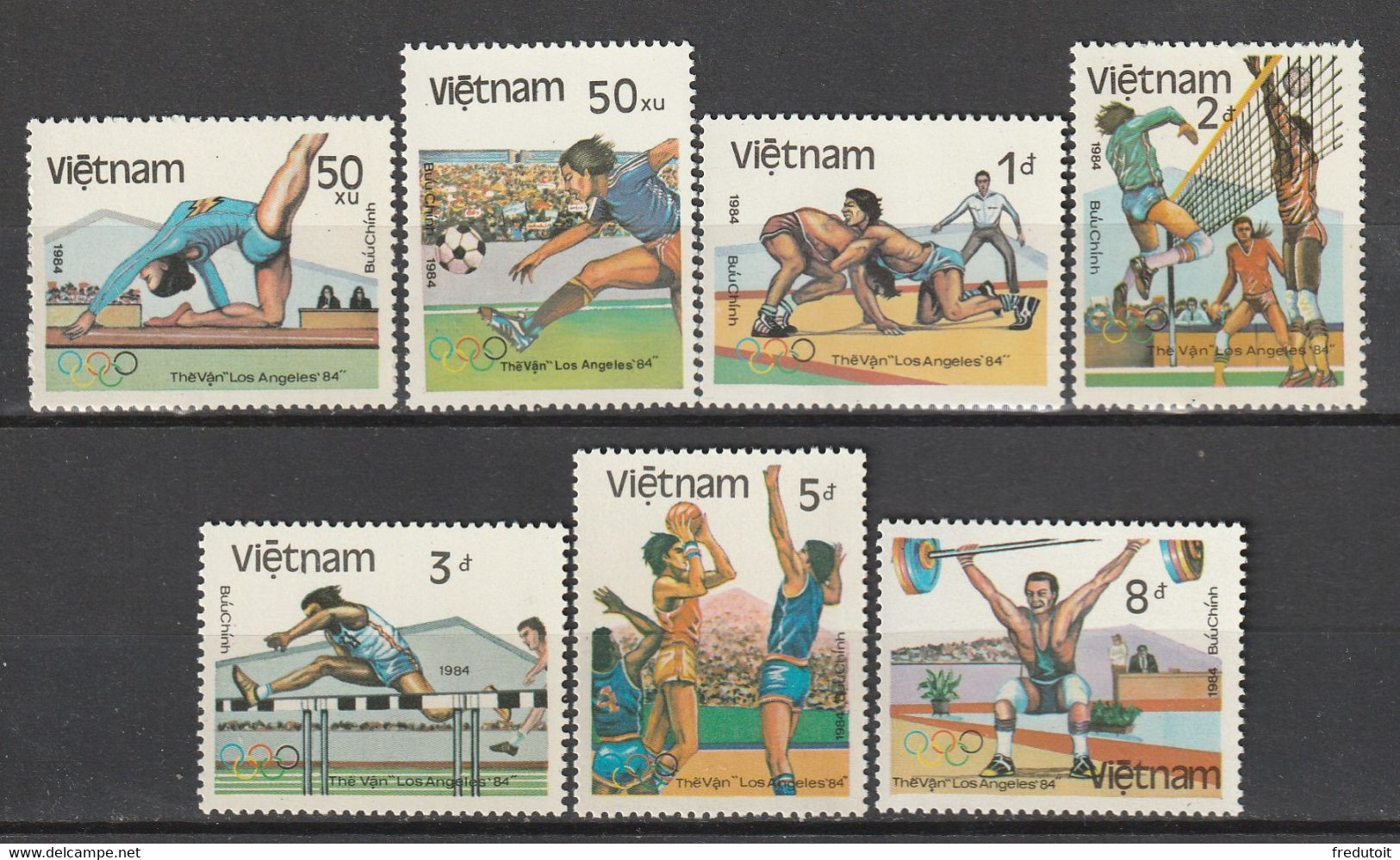 VIETNAM - N°567A/G ** (1984) J.O D'été à Los Angeles - Vietnam