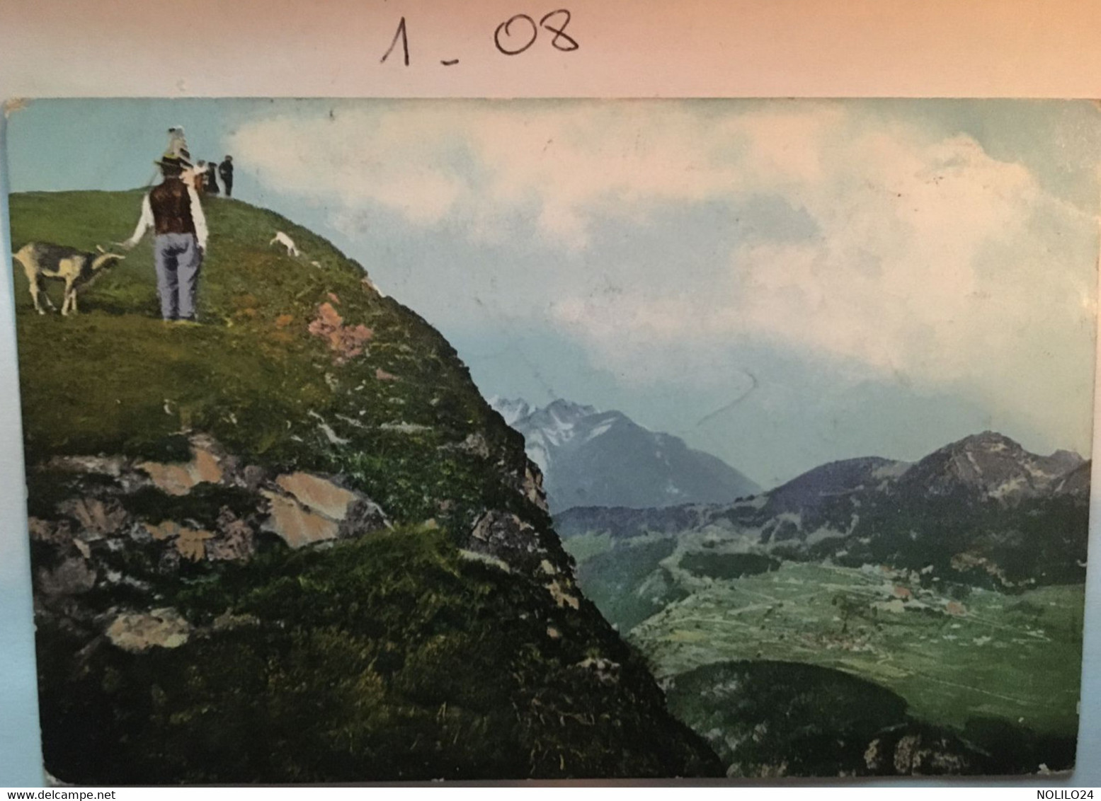 Cpa De 1913, SUISSE Point De Vue Sur SATIGNY? La Montagne Des Chèvres? Animée Avec Personnage Et Chèvres, éd RFB N°9191 - Satigny