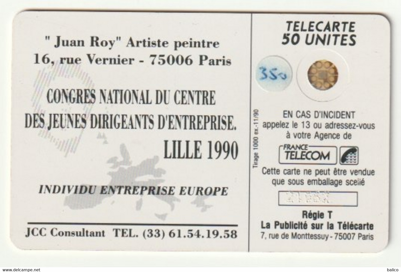 Congrès Jeunes Dirigeants - Lili 1990 - 50 Unités SC5 -  - Réf, D446 - Côte 68 € / Côte 1999 - 1990