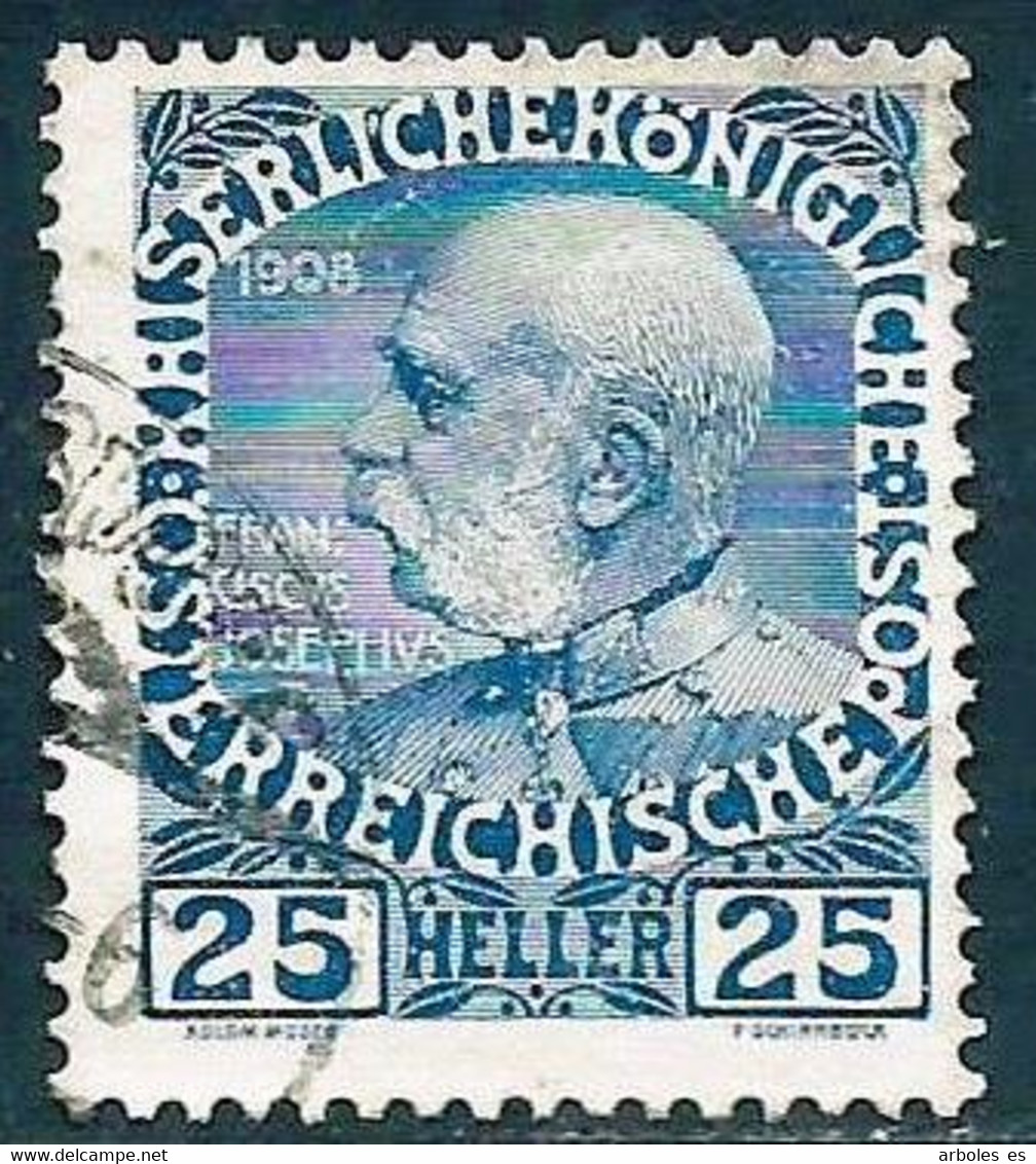 Austria - Aniv. Reino Francisco Jose I - Año1908 - Catalogo Yvert Nº 0109 - Usado - - Used Stamps