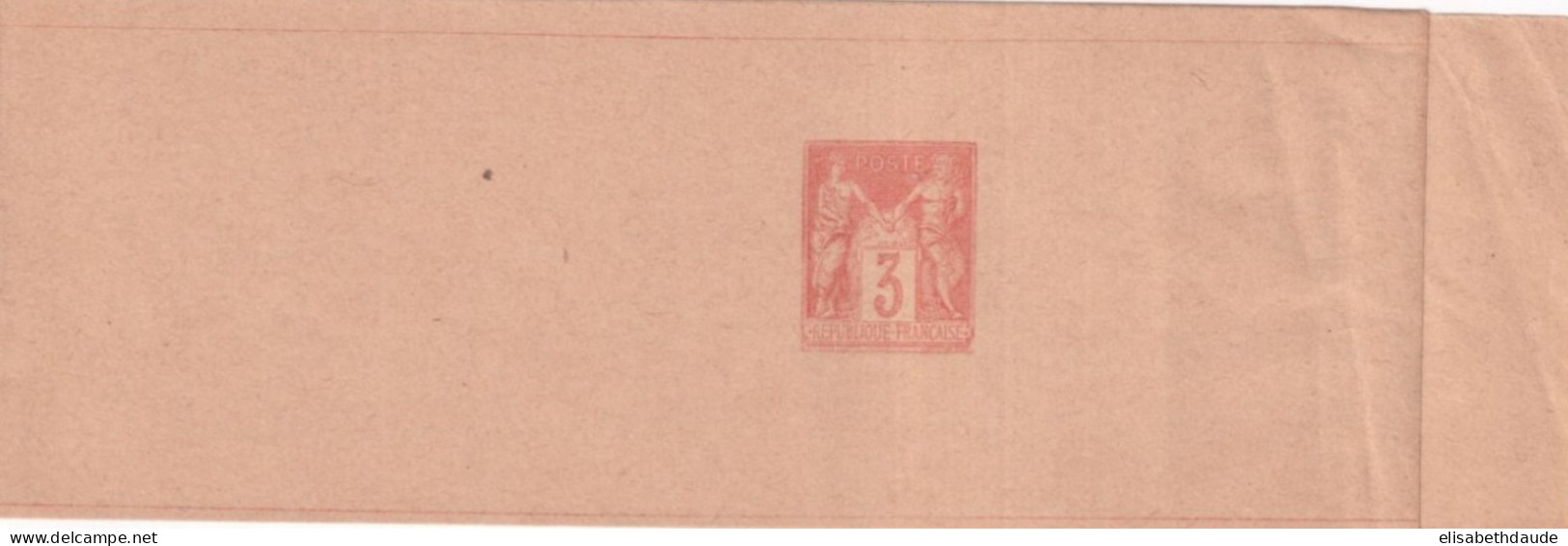 1882 - TYPE SAGE - BANDE ENTIER POSTAL 3c NEUVE - Streifbänder