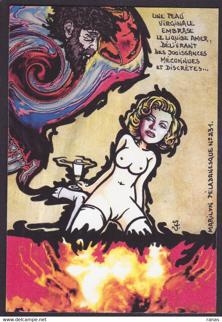 CPM Absinthe Tirage Signé 30 Exemplaires Numérotés Signés Par JIHEL Marilyn Monroe Péladan. - Comics