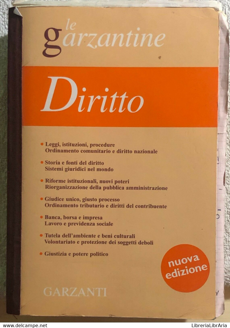 Enciclopedia Del Diritto Di Garzanti (milano),  2001,  Garzanti Libri - Encyclopedias