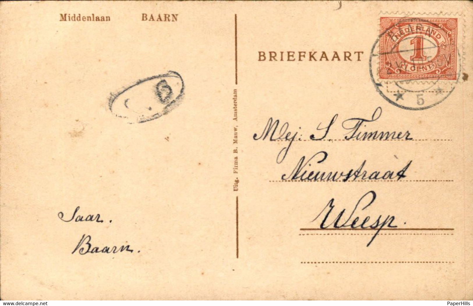 Baarn - Middenlaan - 1919 - Baarn