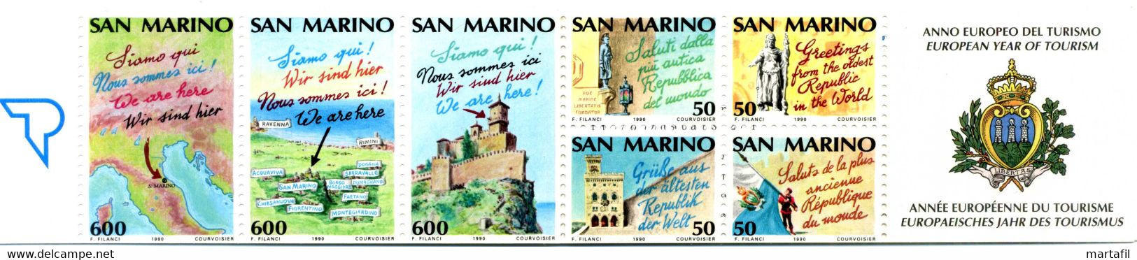 1990 SAN MARINO L2 Libretto 2 MNH ** Anno Europeo Del Turismo - Postzegelboekjes