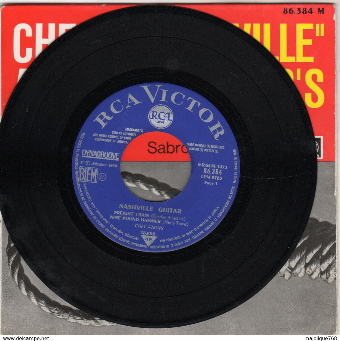 Disque De Chet Atkins "Nashville" Guitar'S - Freight Train - RCA VICTOR 86.384 - France 1964 - - Country Y Folk