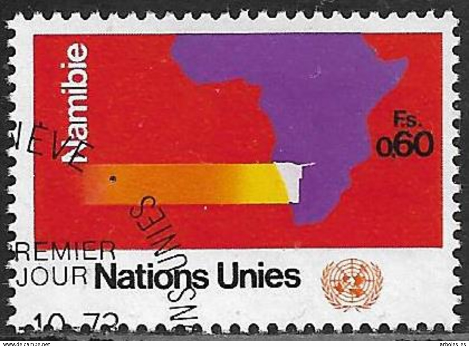 Naciones Unidas - Ginebra - Namibia - Año1973 - Catalogo Yvert N.º 0034 - Usado - - Gebruikt