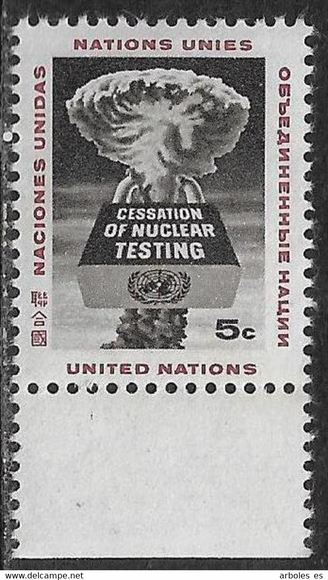 Naciones Unidas - New York - Por Ensayos Nucleares - Año1964 - Catalogo Yvert N.º 0129 - Usado - - Used Stamps