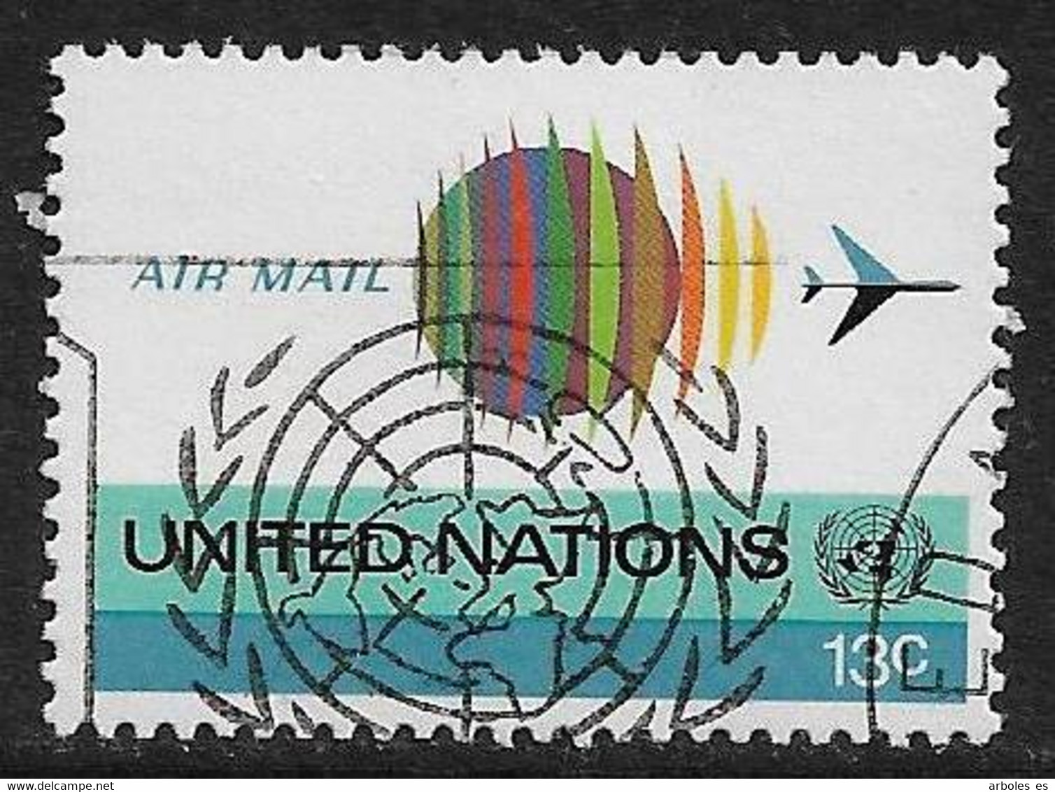 Naciones Unidas - New York - Serie Básica - Año1974 - Catalogo Yvert N.º 0019 - Usado - Aéreo - Poste Aérienne