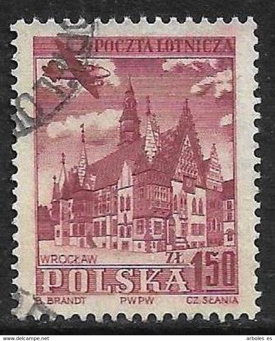 Polonia - Ciudades Polonesas - Año1954 - Catalogo Yvert N.º 0037 - Usado - Aéreo - Usati