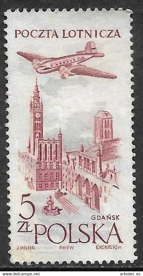 Polonia - Serie Básica - Año1957 - Catalogo Yvert N.º 0046 - Usado - Aéreo - Usados