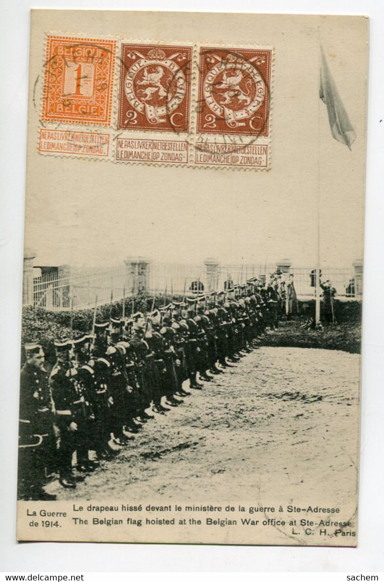 76 ROUEN STE SAINTE ADRESSE Guerre 1914 Drapeau Belge  Belgique   Hissé Devant Ministere De La Guerre  1915  D10 2020 - Rouen