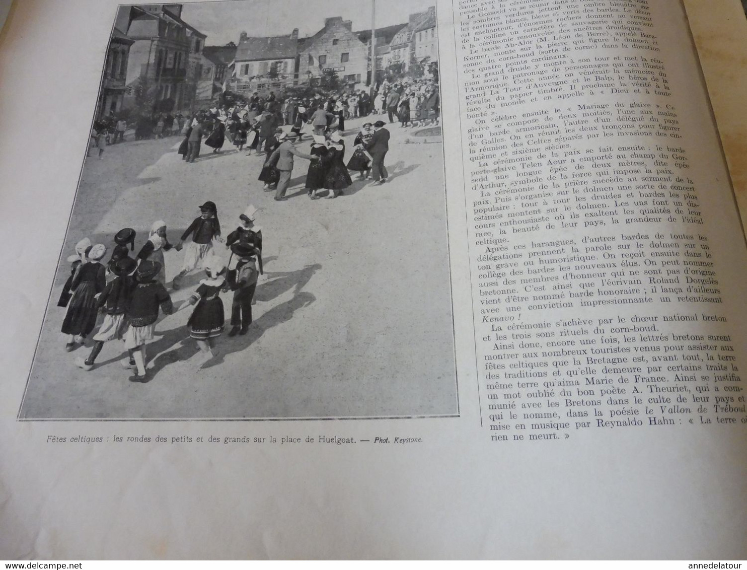 1929 L'ILLUSTRATION :Bouches du Rhône (Marseille,Aix-en-Provence ,etc ;Druides,Bardes,Ovates de Bretagne à Huelgoat ;Etc